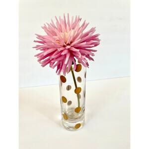 Kate Spade - Lenox Pearl Place Vase, 7.5"H, gold dots, crystal